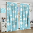 thumbnail image 4 of Kawaii Clouds Curtains, Cartoon Cloud Cute Sky Print for Kids Boys Girls Room Window Decor, Rod Pocket Blackout Drapes for Living Room Bedroom Kitchen 2 Panel Set 42" W X 84" L, 4 of 6