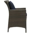 thumbnail image 2 of Modway Conduit Outdoor Patio Wicker Rattan Dining Armchair in Brown Navy, 2 of 3