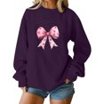 thumbnail image 3 of AUNVITO Valentines Day Sweatshirt for Women Valentine Cute Love Heart Graphic Shirts Casual Pink Bow Print Pullover Tops, 3 of 5