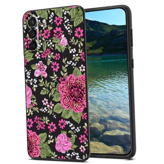 Compatible with Samsung Galaxy S21 Phone Case, Pretty-floral-purple-5 Case Men Women, Flexible Silicone Shockproof Case for Samsung Galaxy S21