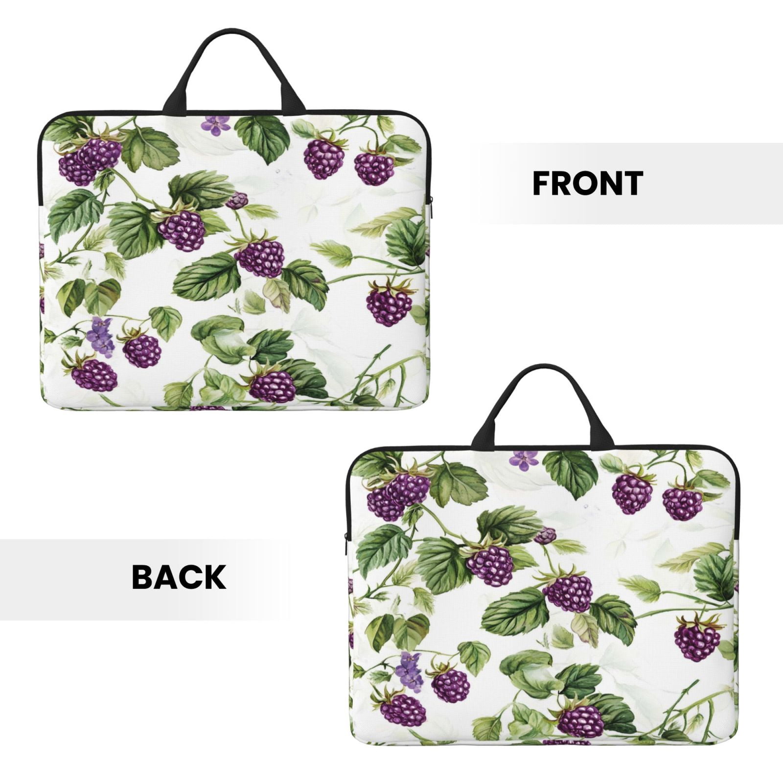 Laptop Sleeve Bag For Women Men 14inch Waterproof Durable Protective Computer Carrying Cover Handle Laptop Case Bag Fresh Dewberry Fruit