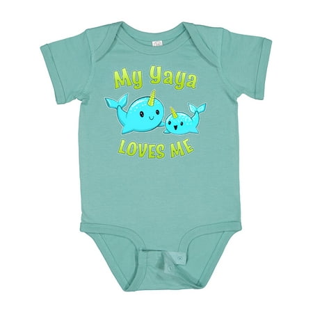 

Inktastic My Yaya Loves Me- Cute Narwhal Gift Baby Boy or Baby Girl Bodysuit