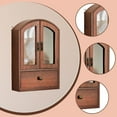 thumbnail image 6 of Dualoai Desktop Storage Cabinet Makeup Organizer for Countertop Living Room Bathroom Brown, 6 of 9