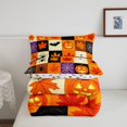 thumbnail image 5 of Feelyou Spooky Ghost Pumpkin Queen Comforter Set, Cute Orange Maple Leaf Comforter Sets Queen, Halloween Reversible, 3-Piece, 1 Comforter and 2 Pillowcases, 5 of 7