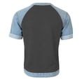 thumbnail image 5 of Sentmoon Haut en Jean pour Femmes Vêtements pour Femmes Tendance 2026 Manches Courtes Col Rond Patchwork Coupe Régulière avec Imprimé Extensible Mignon Hauts Actifs pour Voyage et Vacances 3TG-5TG, 5 of 5