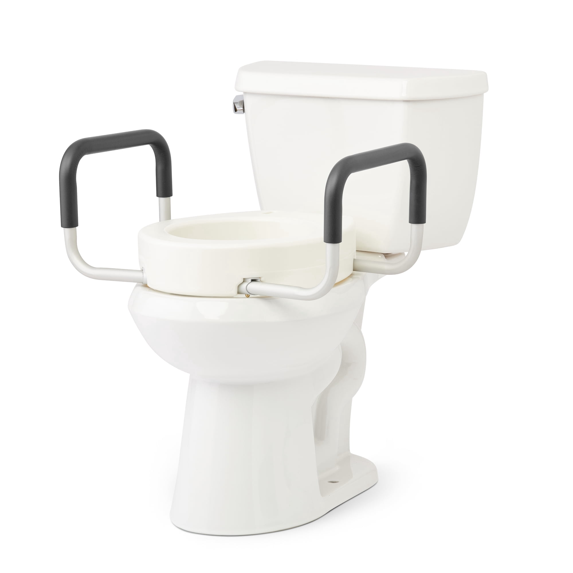 Medline Toilet Seat Riser with Arms for Seniors, Fits Most Toilets, 400 lb Weight Capacity, White