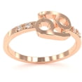 thumbnail image 2 of Cancer Zodiac Sign Diamond Ring In Solid 14k Rose Gold, 2 of 6