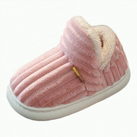 enyan Toddler Girls Slippers Winter Slippers - Soft Plush Indoor Cute Slippers for Girls & Boys Pink,Size 8.5