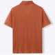 thumbnail image 5 of Camisa informal de manga corta con solapa y corte ajustado, transpirable, de poliéster, para hombre, 5 of 6