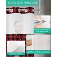 thumbnail image 4 of No Hook Shower Curtain with Snap in Liner, Christmas Cartoon Snowman Red Black Plaid Hotel Shower Curtains for Bathroom, Washable Shower Curtain Liner Set with Mesh Top Window, 72"x96", 4 of 6