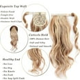 thumbnail image 4 of My-Lady 100% Remy Human Ponytail Hair Extension Wrap Around Real Curly Wavy Human Hair Hairpieces 18inch #18P613 Ash Blonde & Bleach Blonde, 4 of 8