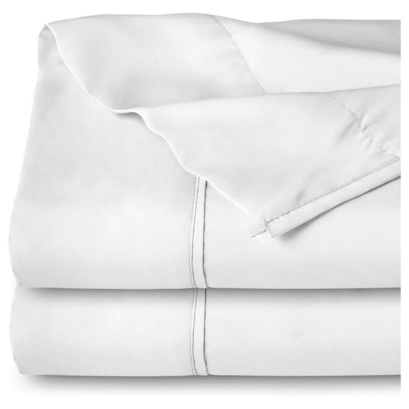King Flat Sheet - Premium 1800 Ultra-Soft Top Sheet - Hotel Luxury - Double Brushed - Easy Care - 2 King Flat Sheets (King - 2 Pack, White)