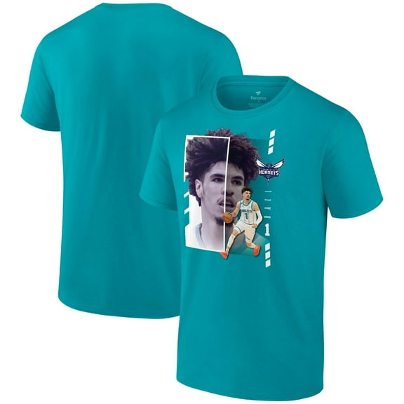 Men's LaMelo Ball Aqua Charlotte Hornets Jump Pass T-Shirt