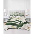 thumbnail image 3 of Lily Flower Full Size Down Alternative Comforter, Lightweight Comforter Quilt Bedding Set with Pillow Shams Nature Botanical Garden Florals Watercolor All Seasons Bed Comforter Duvet Insert 78"x90", 3 of 7