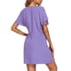 thumbnail image 1 of Sonducket Vestidos con cuello en V para mujer, Sexy de manga corta a la moda, ropa holgada por encima de la rodilla, vestido elegante de Color Vestidos Violeta S, 1 of 6