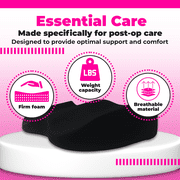 Bombshell Booty Pillow - BBL Pillow After Surgery Sitting with Drawstring Bag and Female Urinal - Comfortable Butt Cushion for Long Sitting - BBL Recovery Must Haves