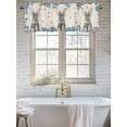 thumbnail image 6 of Curtain Valance for Windows, Easter Rabbits Blue Flower Kitchen Valances Rod Pocket Short Curtains, Spring Animal Floral Linen Texture Window Valance for Bedroom Bathroom Living room 60x18in, 6 of 9