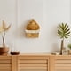 thumbnail image 4 of Cesta de flores impermeable: cesta decorativa de mimbre tejida con borde de perla - Cesta de pared tejida para plantas - Maceta rústica de pared, 4 of 6