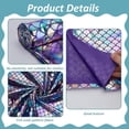 thumbnail image 3 of Mermaid Scales Fabric 100x150cm Sparkly Purple Hologram Spandex Fish Scale Fabric Charming Illusion Color Glitter Fabric Mermaid Printed Fish Scale Fabric for Clothes Sewing Craft, 3 of 9