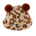 thumbnail image 6 of Seyurigaoka Baby Girls Boys Flush Hat Leopard Print Faux Fur Bucket Hat Fuzzy Warm Winter Hat Fisherman Cap for Toddler Kids, 6 of 9