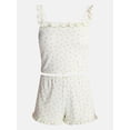 thumbnail image 5 of No Boundaries Ruffle Tank Top and Shorts Sleep Set, 2-Piece, Women's XS-XXL, 5 of 5