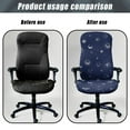 thumbnail image 4 of Renewold Sun Moon Star Navy Blue Stretchable Office Chair Cover for Desk Computer Chair Removable Rotating Boss Chair Slipcover Protective High Back Chair Slipcover (NOT Chair), L, 4 of 7