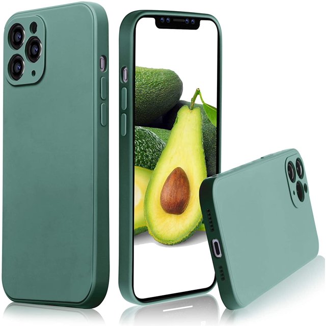 iPhone 11 Pro Max Case with Protection Camera Lens Liquid Silicone for iPhone 11 Pro Max Case Gel Rubber Shockproof Case Full-Body Protection Soft Anti-Scratch Microfiber Lining 6.5 inch (Dark Green)