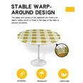 thumbnail image 2 of nqOlkjepod Yellow Checkered Round Tablecloth, Fitted Table Cover with Elastic for 55"-60" Round Tables, Farmhouse Buffalo Plaid Table Cloth Outdoor Indoor Dinning Party Waterproof Tablecloths, 2 of 6