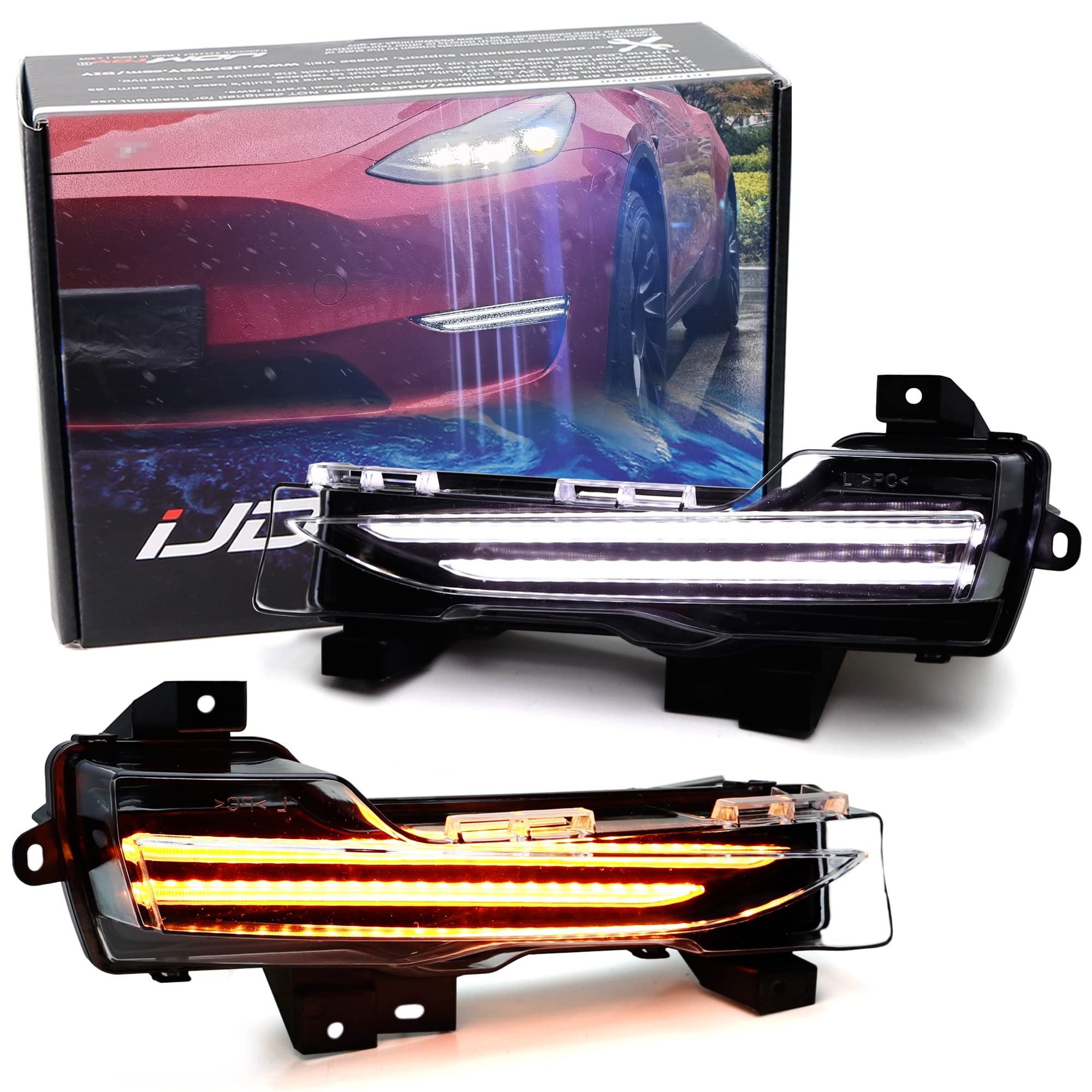 iJDMTOY DoubleRow Lightbar Style OEM Fog/DRL Replace Switchback LED