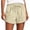 Beige, variant on Gamivast Women's Waffle Knit Shorts Casual Summer Lounge Sweatshorts Elastic Waist Drawstring Pajama Shorts with Pockets Comfortable Sleep Everyday Wear Black M