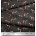thumbnail image 3 of Soimoi Gray Poly Georgette Fabric Horse & Dot Animal Print Fabric by The Yard 42 Inch Wide, 3 of 3
