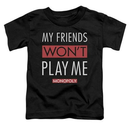 

Trevco HBRO135-TT-1 Monopoly & My Friends Toddler Short Sleeve T-Shirt Black - Small 2T