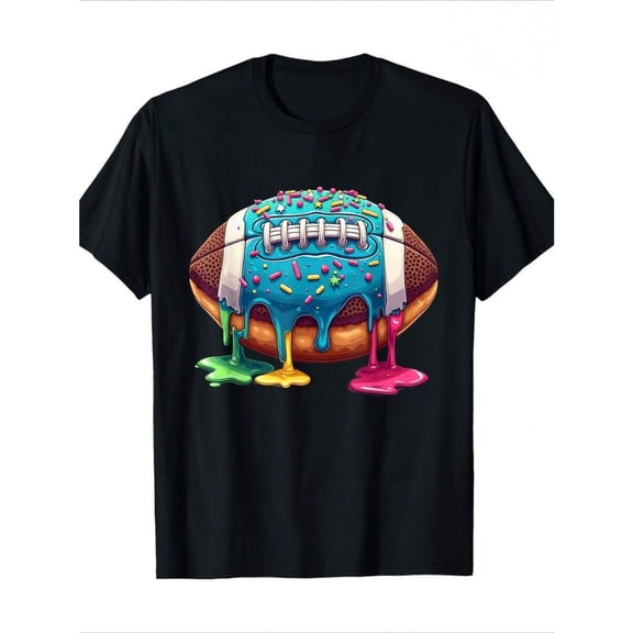 Ice Cream Football Drip Boys T-Shirt, T-Shirt for Kids Youth, 180gsm, 100% Cotton
