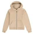thumbnail image 4 of FAOWME Big Kids Girls Hoodies With Pocket Long Sleeved Solid Color Zip Up Comfortable Loose Fit Sweatshirts For Casual Daily Wear Beige 5-6 Years, 4 of 4