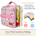 thumbnail image 3 of ComfiTime Lunch Bag for Kids – Insulated Lunch Box for Girls and Boys, Cute Reusable Cooler Bag with Zipper Pockets, Bottle Holder, Padded Handles and Shoulder Strap (Dream Land), 3 of 13
