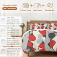 thumbnail image 6 of Black Red Visual Arts 4 Piece Duvet Cover Set Twin Size Abstract Modern Art Soft Bedding Set Comforter Cover, 1 Duvet Cover 1 Flat Sheets and 2 Pillowcases, 6 of 9