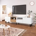 thumbnail image 3 of Harper & Bright Designs Modern TV Stand for 85 inch TV, Wood TV Storage Cabinet with Open Shelves, Entertainment Center Media Table with Drop Down Door for Living Room, White, 3 of 20