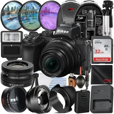 Nikon Z50 Mirrorless Camera with 16-50mm Lens   SanDisk 32GB Memory Card   Full Size Tripod   SV Premium Accessory Bundle (International Version)