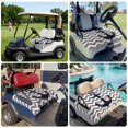 thumbnail image 6 of Golf Cart Seat Covers for 2 Seater, Grey Zigzag Soft Microfiber Cart Seat Towel Blanket, Coastal Nautical Anchor Stripes Absorbent Breathable Non Slip Bench Seats Protector for Golf Course 51"x31", 6 of 9