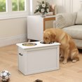 thumbnail image 2 of PawHut Elevated Dog Bowls with Storage, White, Large, 2 of 10
