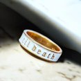 thumbnail image 2 of 6mm Til Death White Enamel Ring, Wedding Band, Bridal Promise Ring, Personalized Enamel Band, Sterling Silver Ring, Valentine’s Gift for Her, 2 of 6
