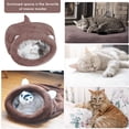 thumbnail image 4 of Saco de dormir para gatos de lana suave, cama para mascotas lavable y cálida, bolsa para abrazos para gatos, cojín y perrera, perrera cerrada, marrón, 50*40cm Rojo Verde, 4 of 5