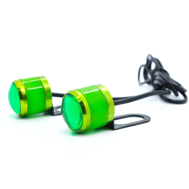 Motorcycle LED Strobe Light Aluminum Alloy 12V 2W Flash Warning Brake Lamp for ModificationGreen