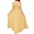 thumbnail image 2 of V Neck Junior Bridesmaid Dresses Long Off-Shoulder Chiffon Flower Girl Dress for Teen Girls Party Pageant Gowns-Gold-14Y, 2 of 9