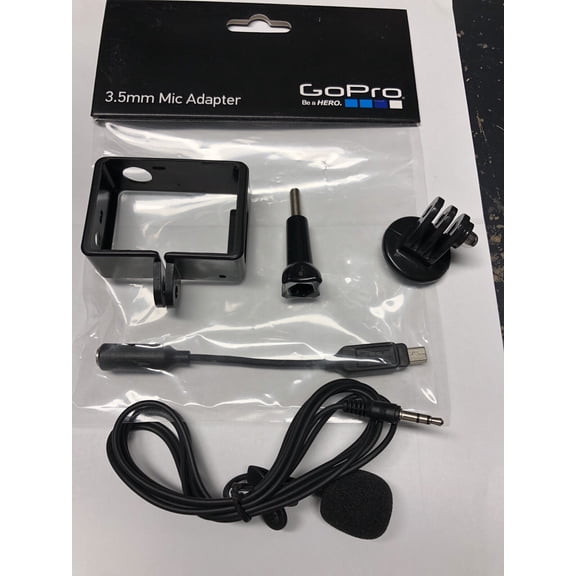 GOPRO 3.5MM MIC ADAPTER HERO3 HERO4 LAPEL Microphone Audio Cable R Tripod Frame