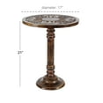 thumbnail image 4 of DecMode 17" x 21" Dark Brown Mango Wood Handmade Intricately Carved Elephant Accent Table with Turned Base, 1-Piece, 4 of 13