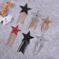 thumbnail image 1 of enjoywould Clothes Patch Multi-purpose Shiny Rhinestone Inlaid Tassel Design Sparkling DIY Handmade Five-pointed Star Jacket T Shirt Applique Sticker for Scarf, 1 of 5