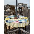 thumbnail image 2 of Outdoor Tablecloth with Umbrella Hole for Patio/Picnic/Party/Camping, Flowers Coastal Waterproof Table Cloth Round Cover Washable, Spring Floral Nautical Striped Farmhouse (Dia 54"), 2 of 8