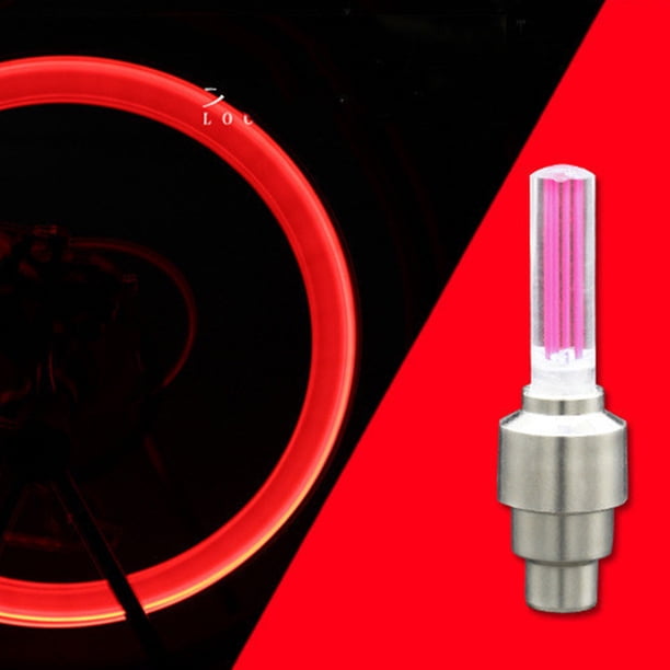 Luz para rueda de motocicleta, lámpara con tapa de vástago de válvula de neumático, decoración de conducción nocturna, Universal, para coche, bicicleta, color rojo, 2 uds.