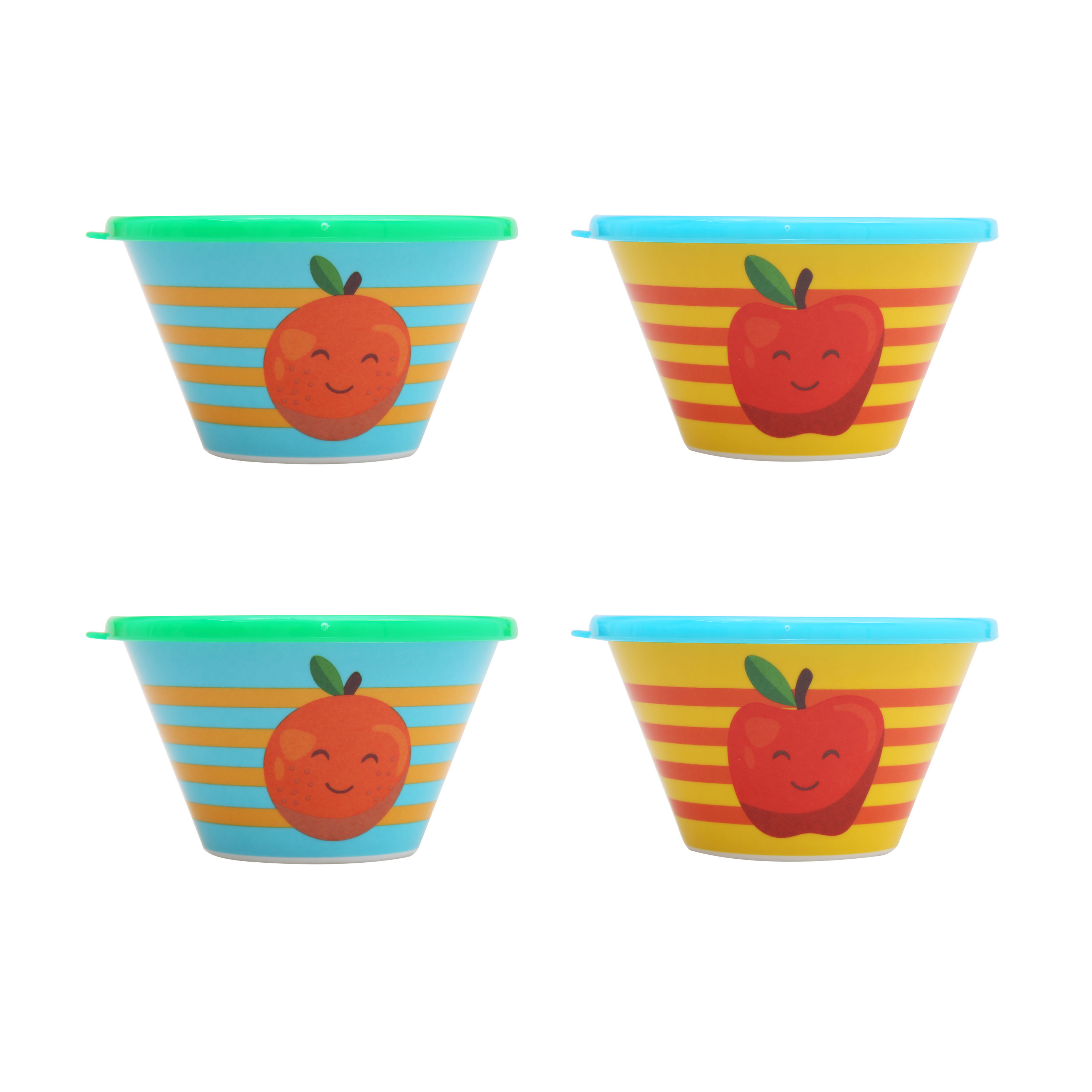 Mainstays Kids 4Pack Melamine Berry Bowl with Lid, Healthy Snacks